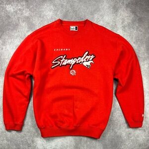 Puma Calgary Stampeders Crew Neck Sweatshirt 1990s Large